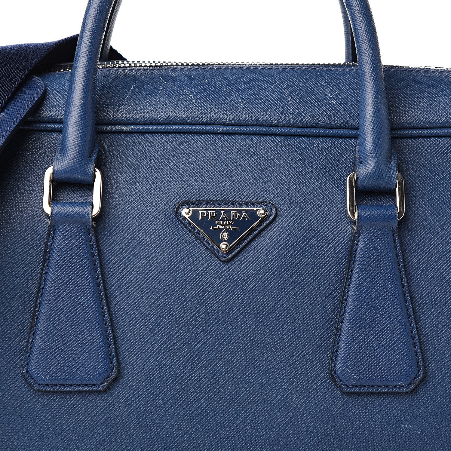 Prada Saffiano Travel Briefcase Bluette 15 of 18
