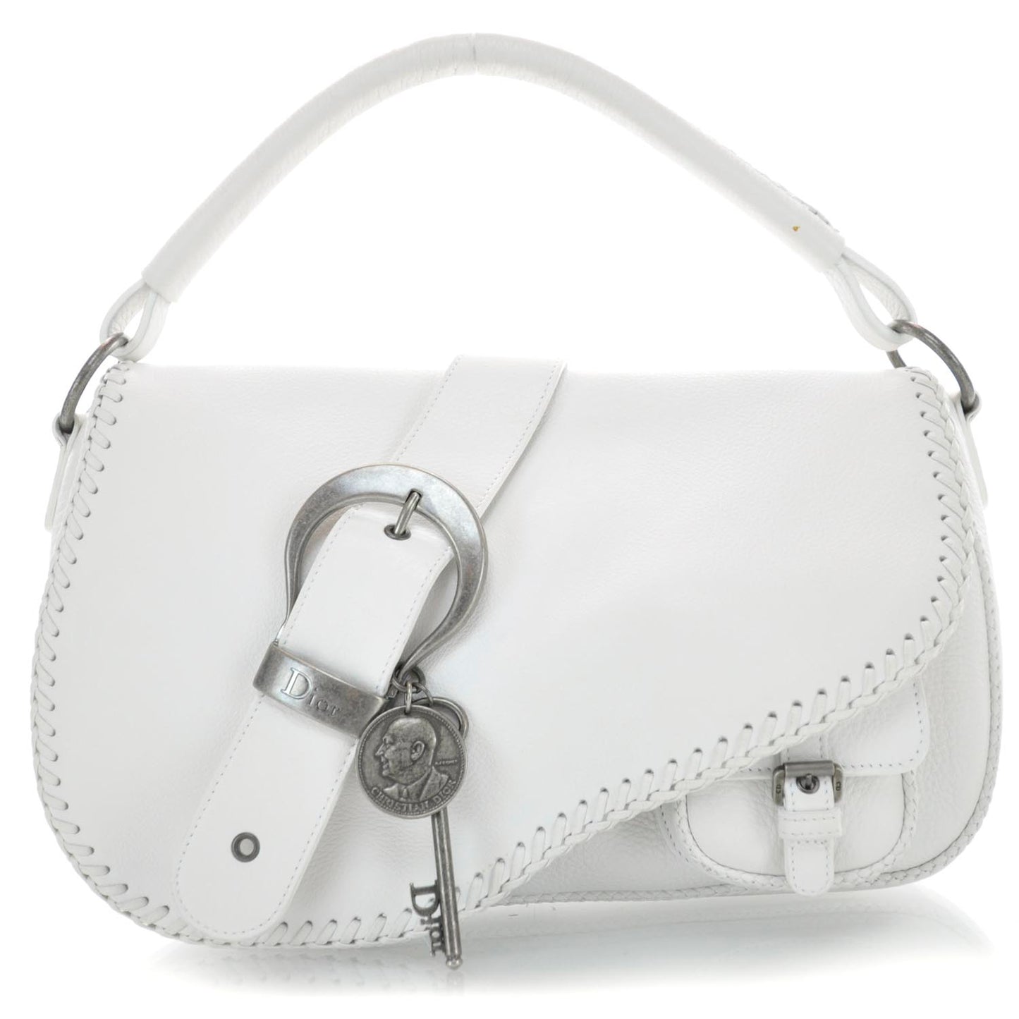 Leather Whipstitch Gaucho White