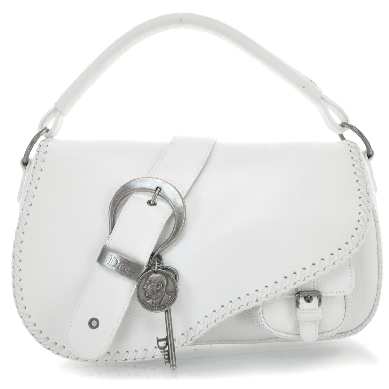 Christian Dior Leather Whipstitch Gaucho White 1 of 9