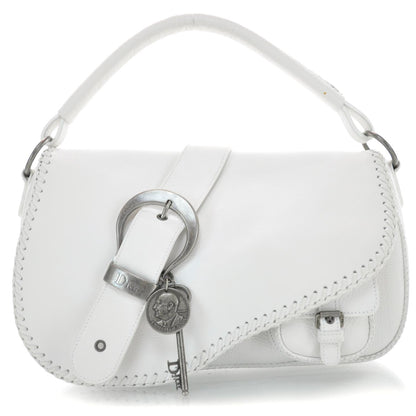 Christian Dior Leather Whipstitch Gaucho White 1 of 9