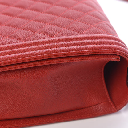 Chanel Caviar Quilted New Medium Boy Flap Dark Red 11 of 14