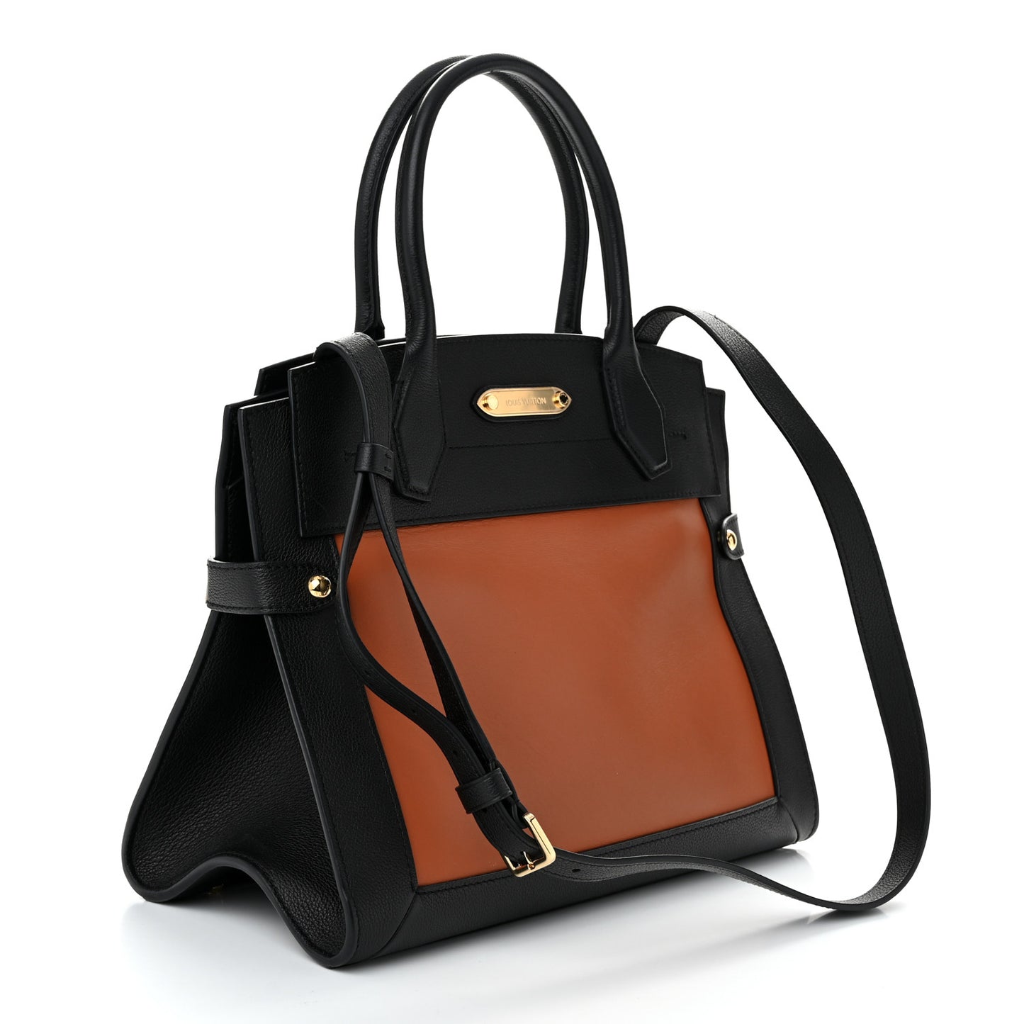 Grained Calfskin Steamer MM Black Chataigne
