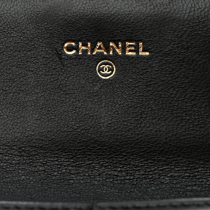 Chanel Lambskin Quilted Large Gusset Flap Wallet Black 6 of 9
