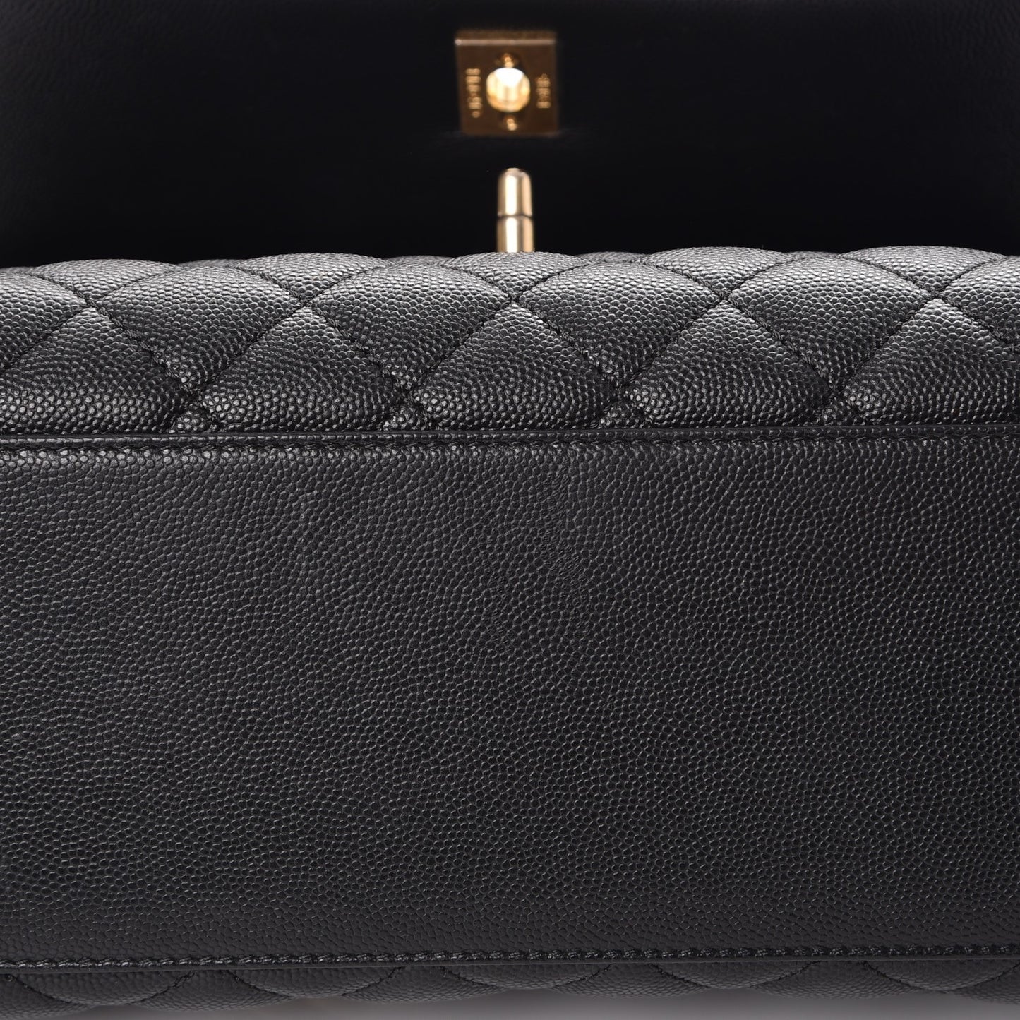Caviar Quilted Small Coco Handle Flap Black