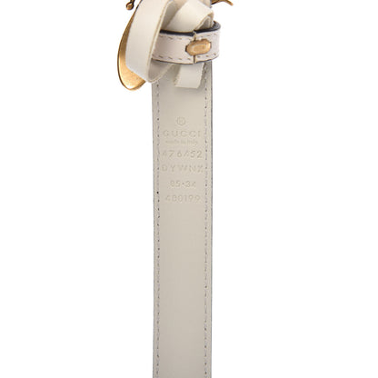 Gucci Calfskin Queen Margaret Bee Belt 85 34 White 3 of 4