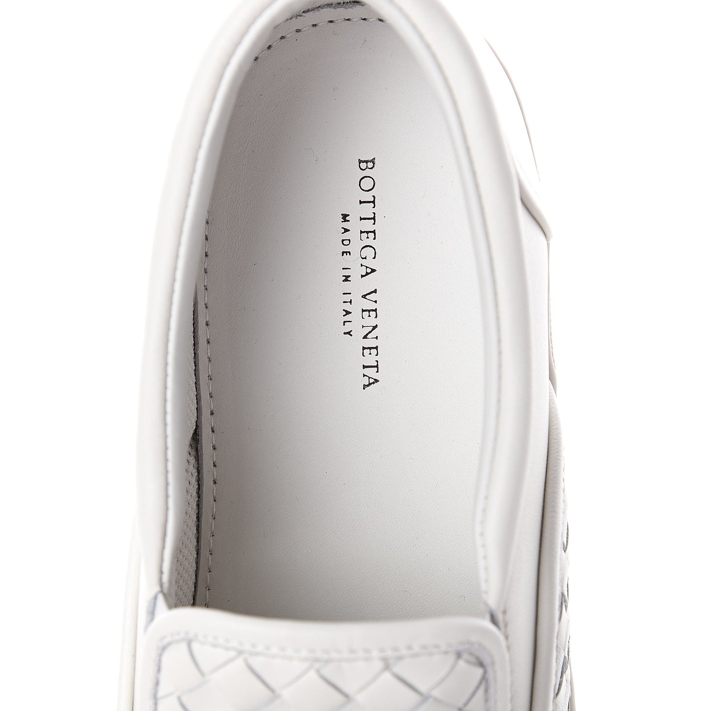 Nappa Intrecciato Slip On Sneakers 38.5 White