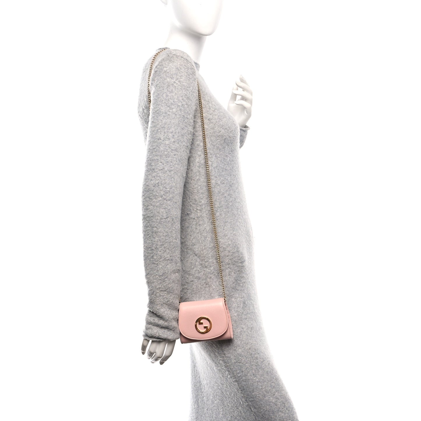 Roxy Calfskin Medium Blondie Chain Wallet Powder Pink