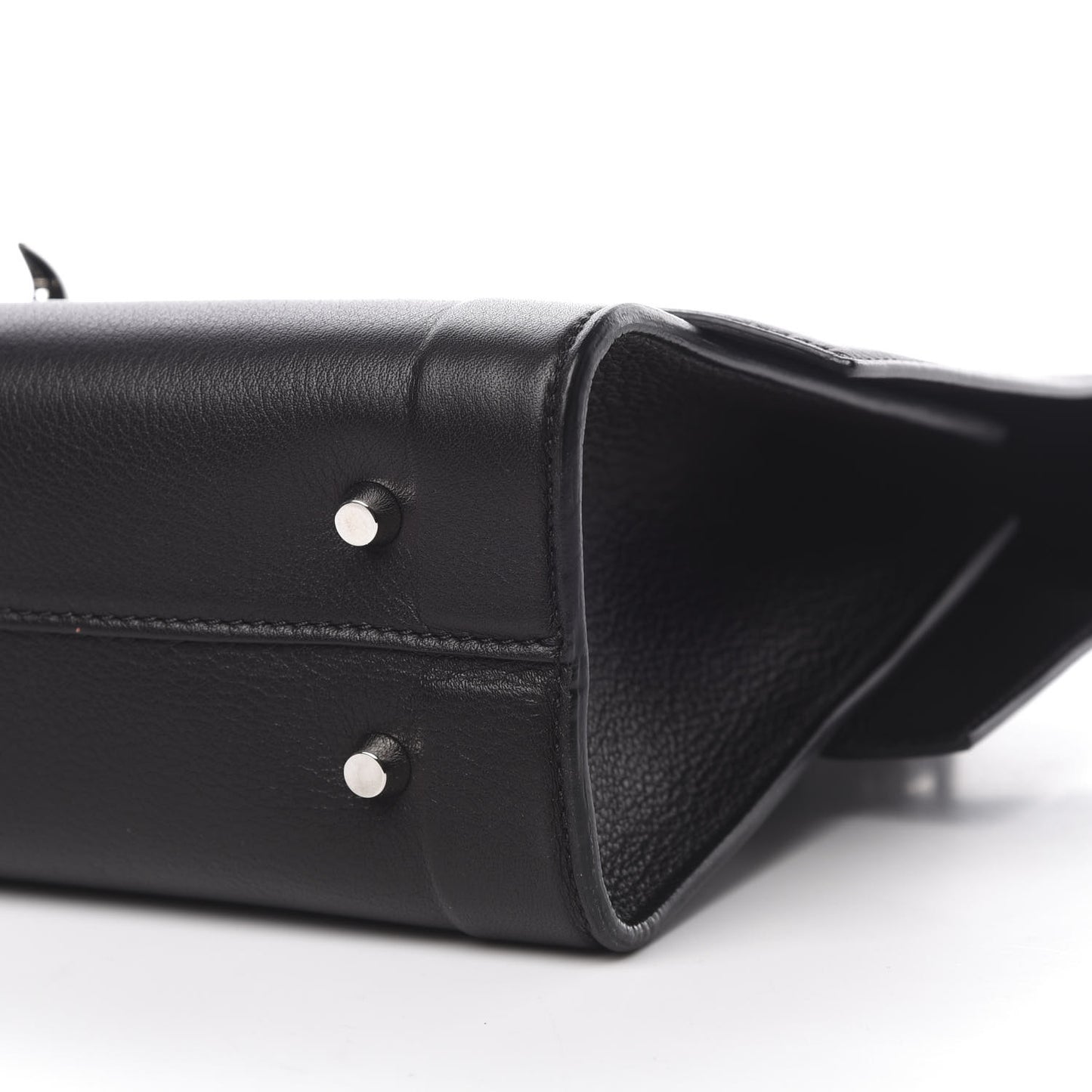 Grained Calfskin Small Shark Lock Satchel Black