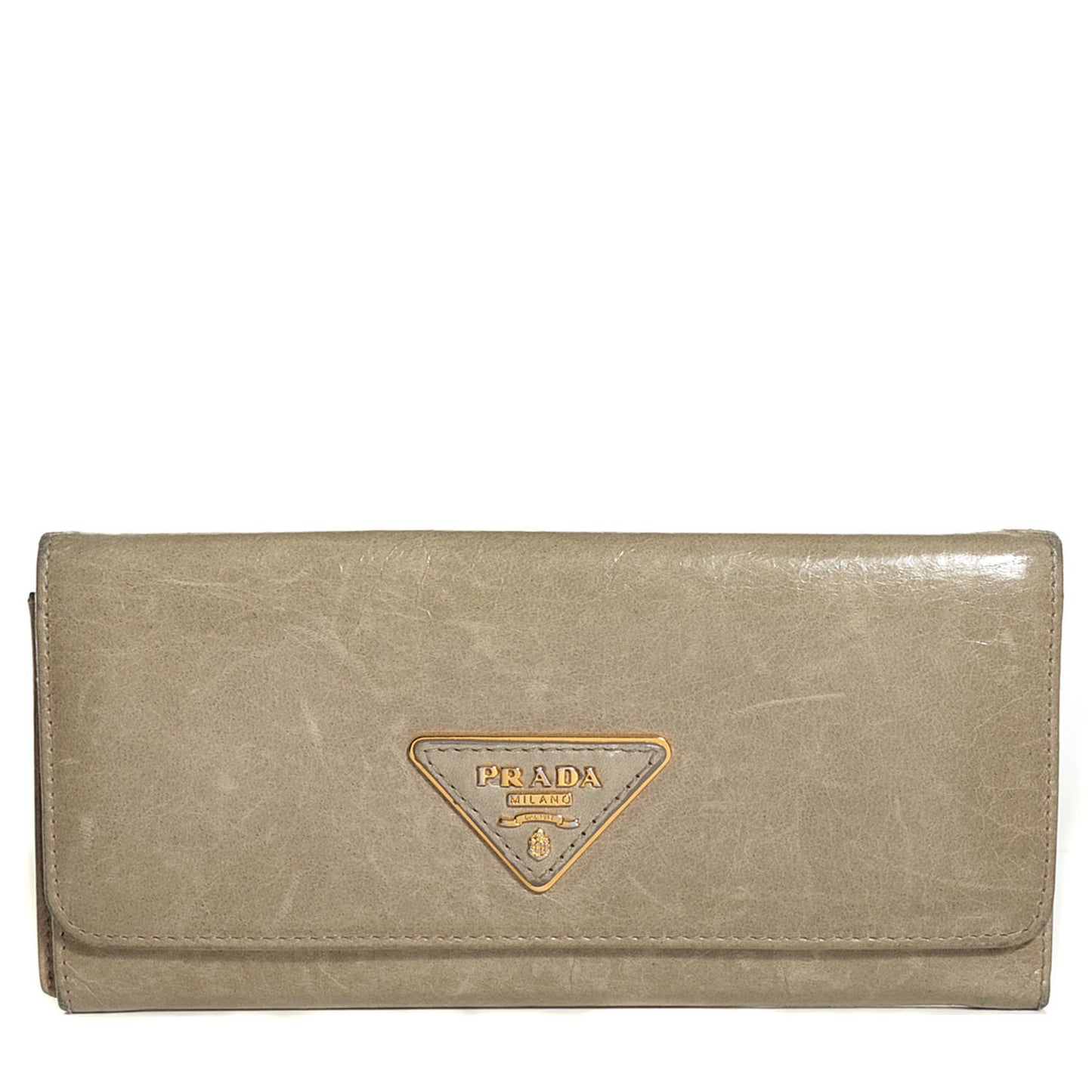 Vitello Shine Continental Flap Wallet Pomice