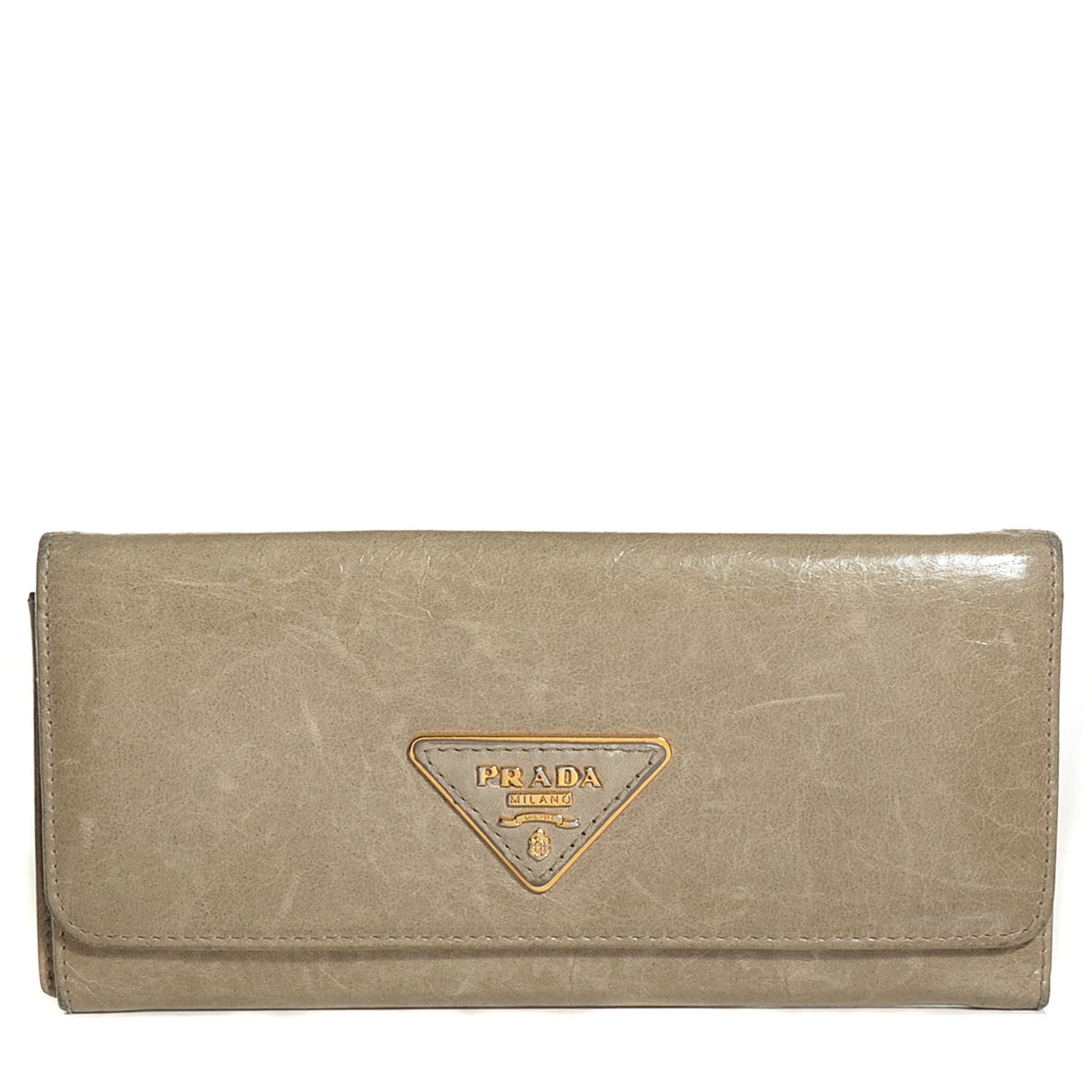 Prada Vitello Shine Continental Flap Wallet Pomice 1 of 10