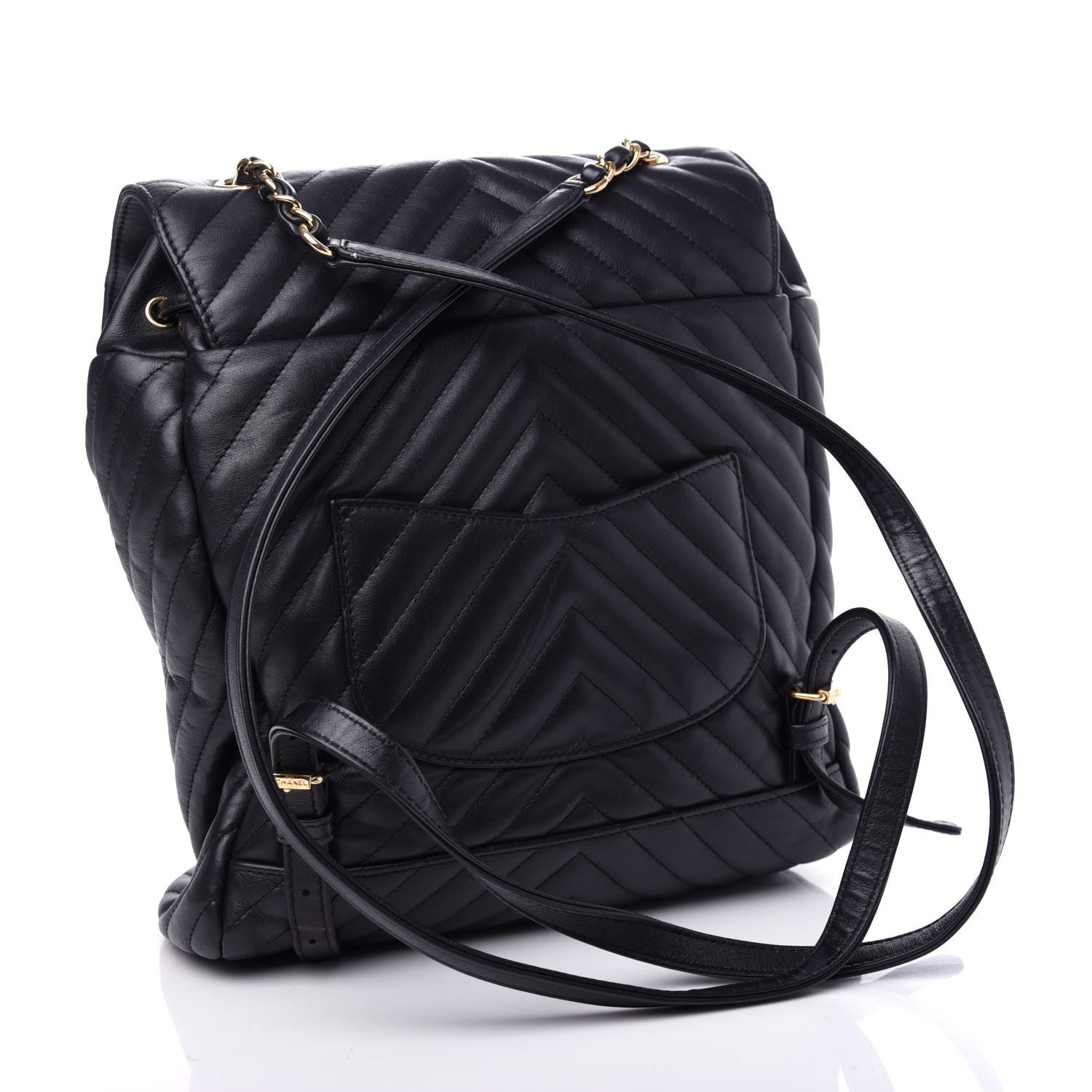 Chanel Calfskin Chevron Quilted Large Urban Spirit Backpack Black 3 of 10