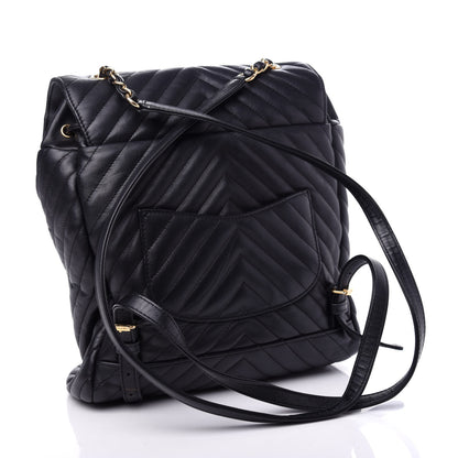 Chanel Calfskin Chevron Quilted Large Urban Spirit Backpack Black 3 of 10