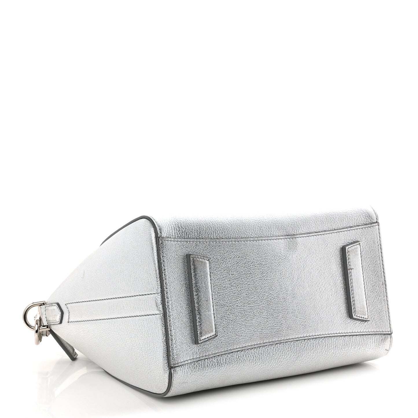 Metallic Sugar Goatskin Small Antigona Silver