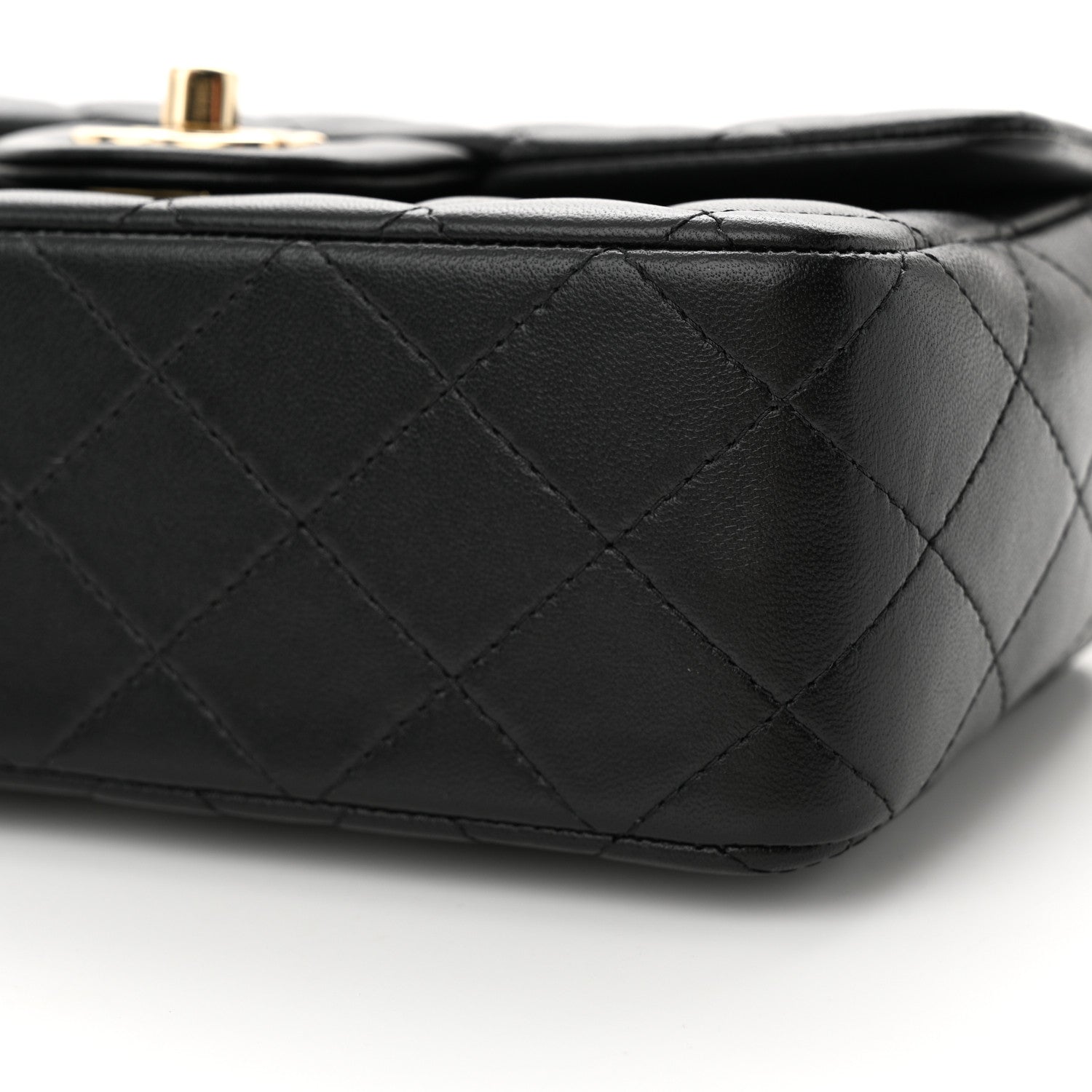 Chanel Lambskin Quilted Mini Top Handle Rectangular Flap Black 10 of 11
