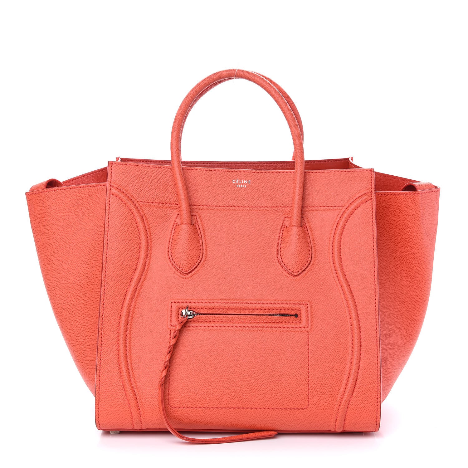 Celine Grained Calfskin Medium Phantom Luggage Coral 1 of 9