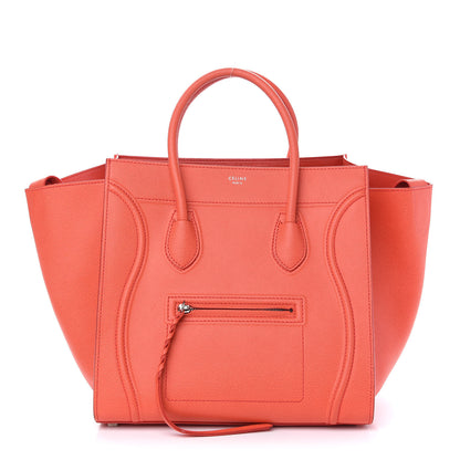 Celine Grained Calfskin Medium Phantom Luggage Coral 1 of 9