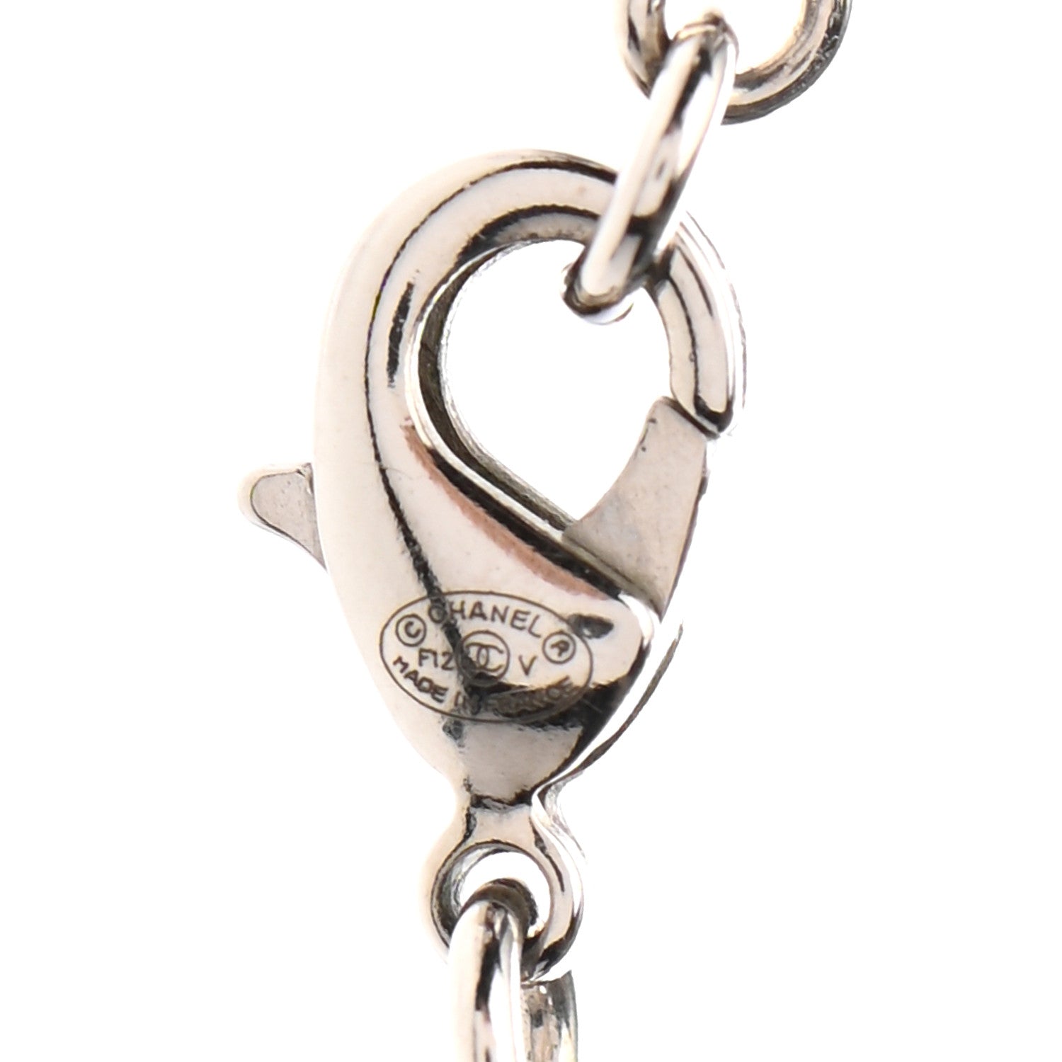 Chanel Crystal Timeless CC Necklace Silver 5 of 5