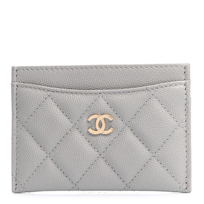 Chanel Caviar Quilted Card Holder Grey 1 of 8