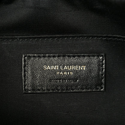Saint Laurent Patent Calfskin Crocodile Embossed Monogram Lou Camera Bag Black 6 of 10