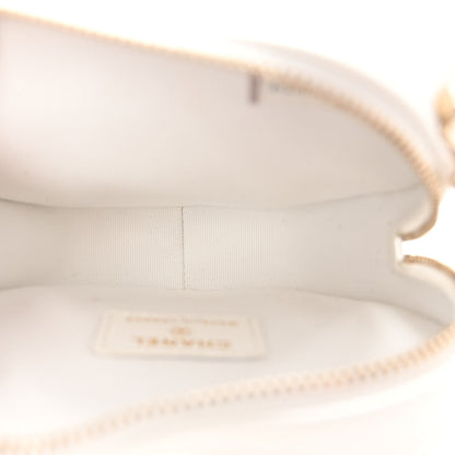 Chanel Lambskin Quilted CC In Love Heart Clutch With Chain White 5 of 10