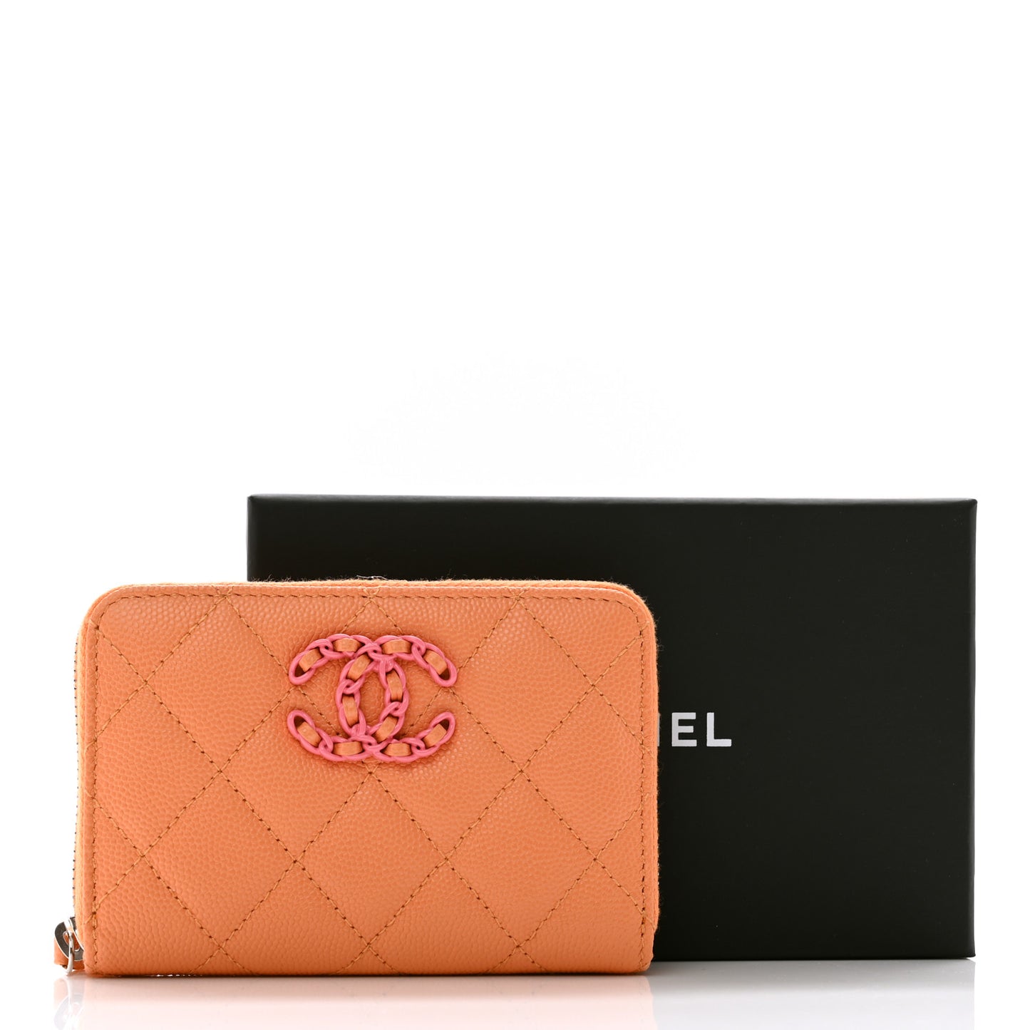 Caviar Flashy CC Zip Card Holder Wallet Orange