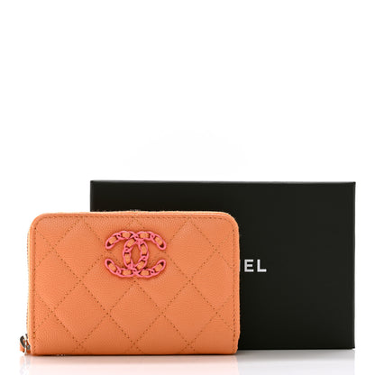 Chanel Caviar Flashy CC Zip Card Holder Wallet Orange 8 of 8