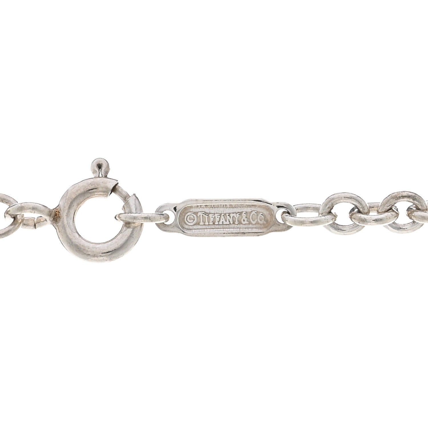 Tiffany Sterling Silver Enamel Beaded Heart Key Pendant Necklace Blue 4 of 4