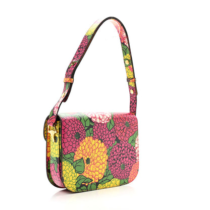 Gucci X KEN SCOTT New Shangai Calfskin Pomponica Print Horsebit 1955 Shoulder Bag Multicolor Fuxia Pompon 3 of 11