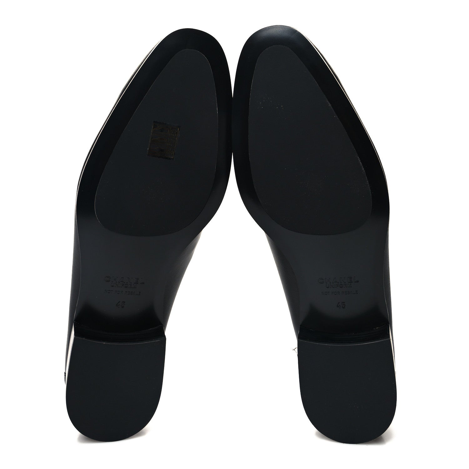 Chanel Calfskin Mens Stitched CC Loafers 45 Black 5 of 9