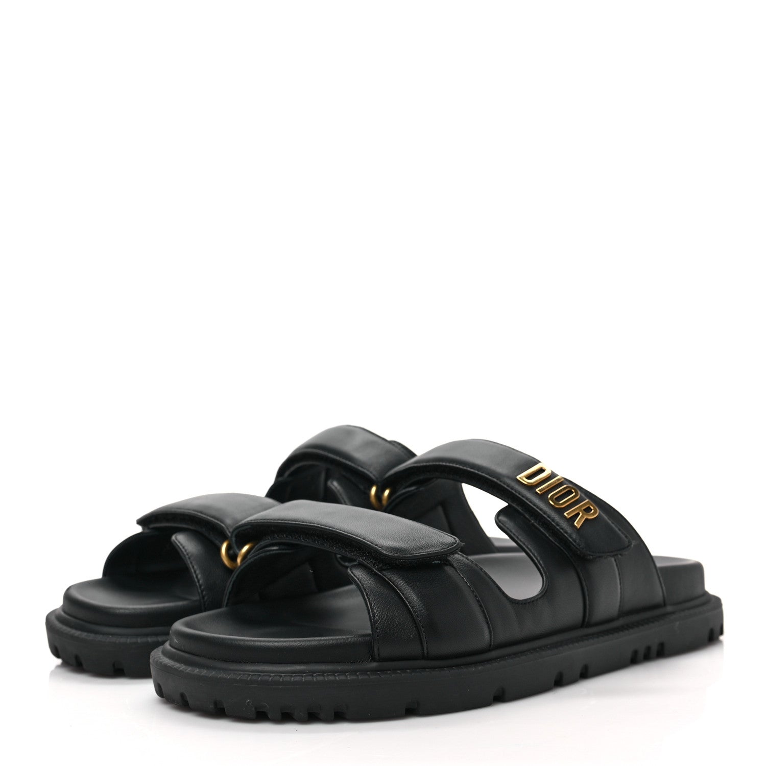 Christian Dior Lambskin Dioract 10mm Slide Sandals 39.5 Black 3 of 7