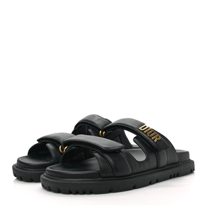 Christian Dior Lambskin Dioract 10mm Slide Sandals 39.5 Black 3 of 7