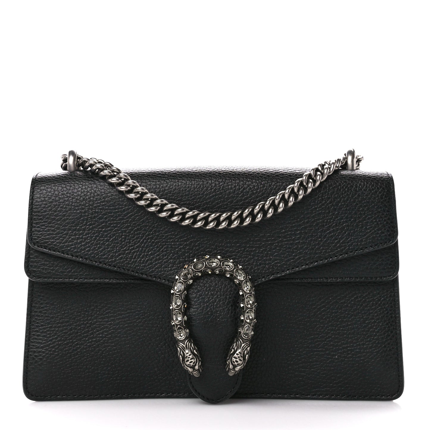 Pebbled Calfskin Small Dionysus Shoulder Bag Black