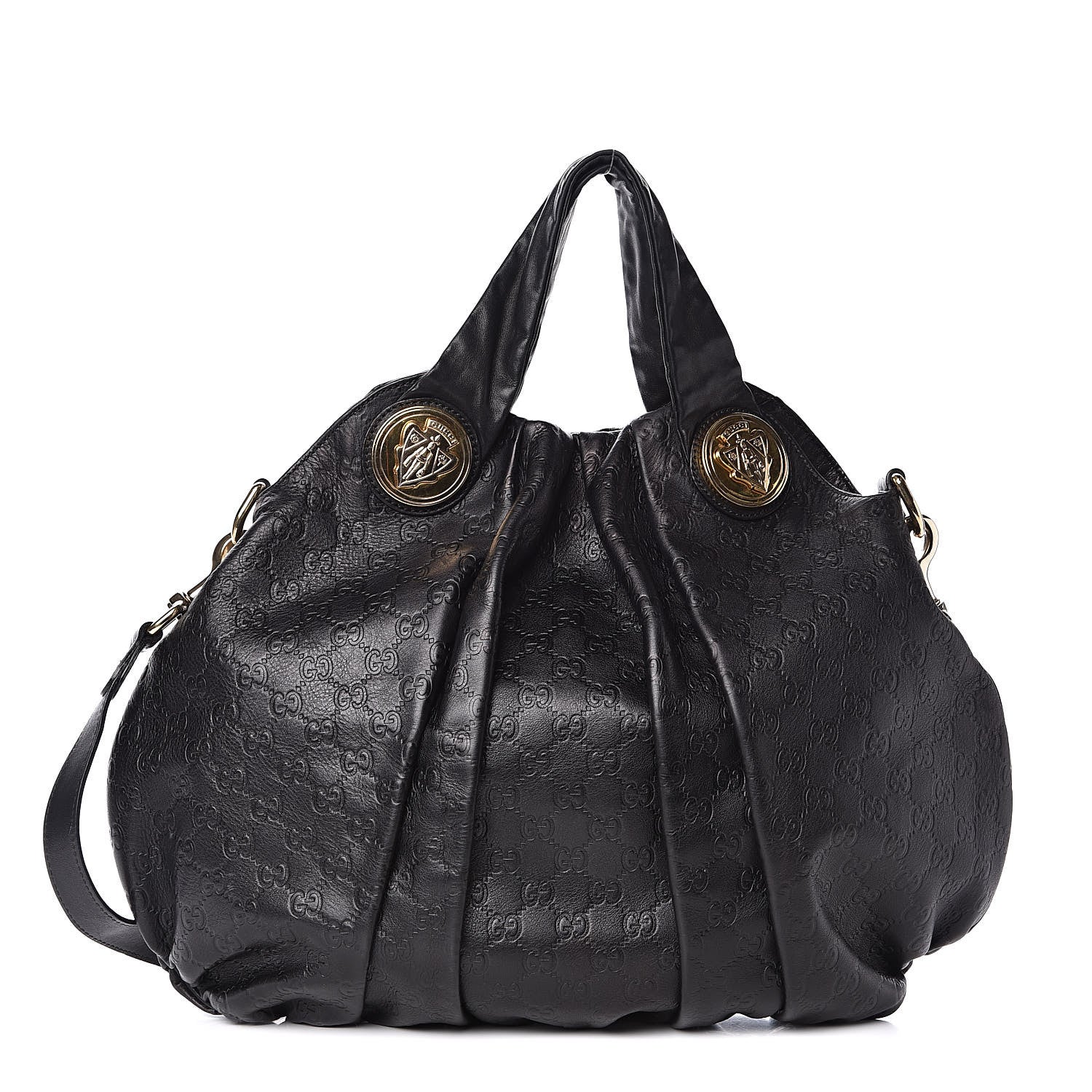 Gucci Guccissima Medium Hysteria Top Handle Bag Black 1 of 16