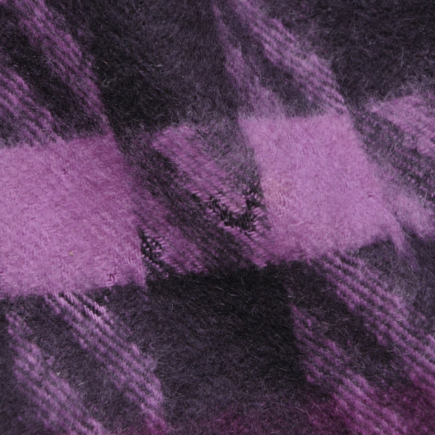 Cashmere Giant Check Fringe Fringe Scarf Plum