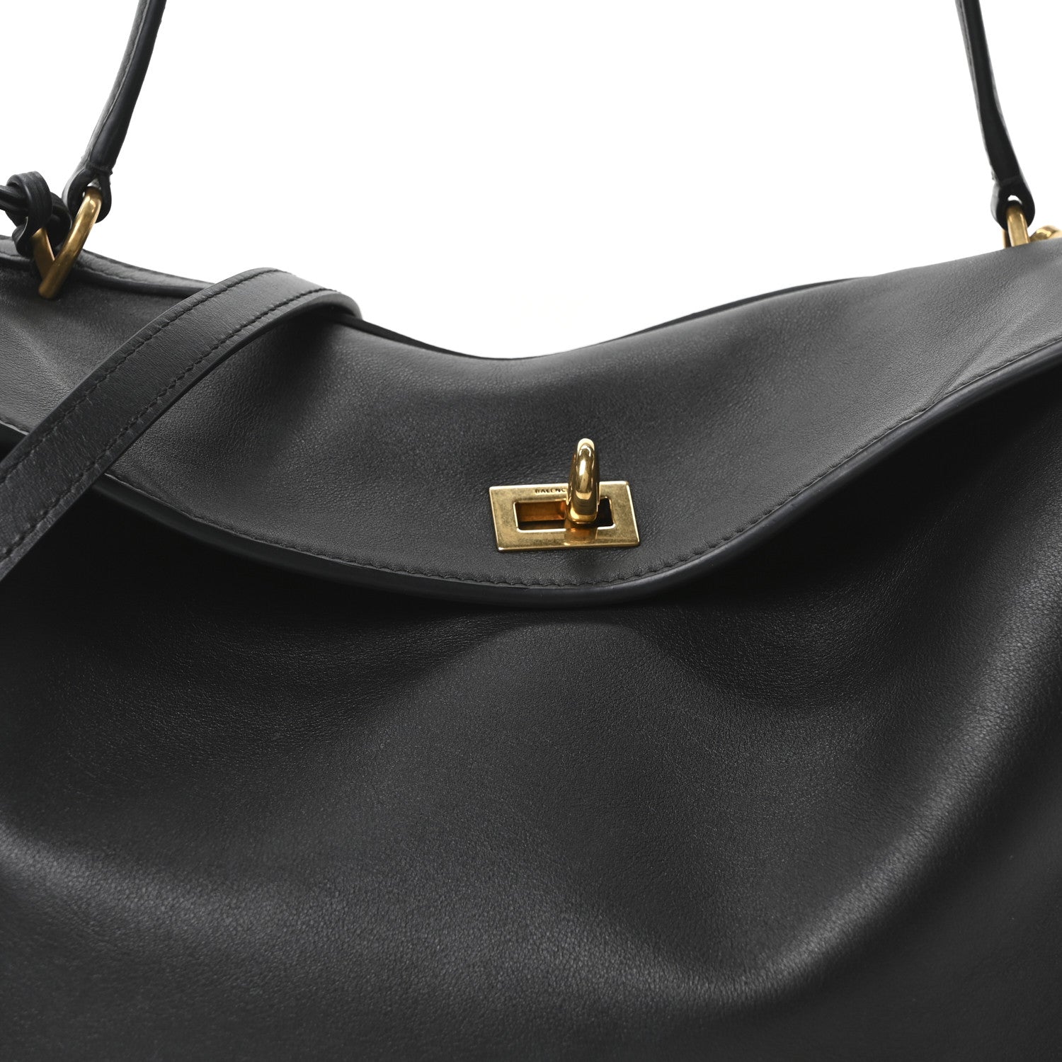 Balenciaga Natural Smooth Calfskin Medium Rodeo Top Handle Handbag Black 7 of 9