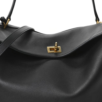 Balenciaga Natural Smooth Calfskin Medium Rodeo Top Handle Handbag Black 7 of 9