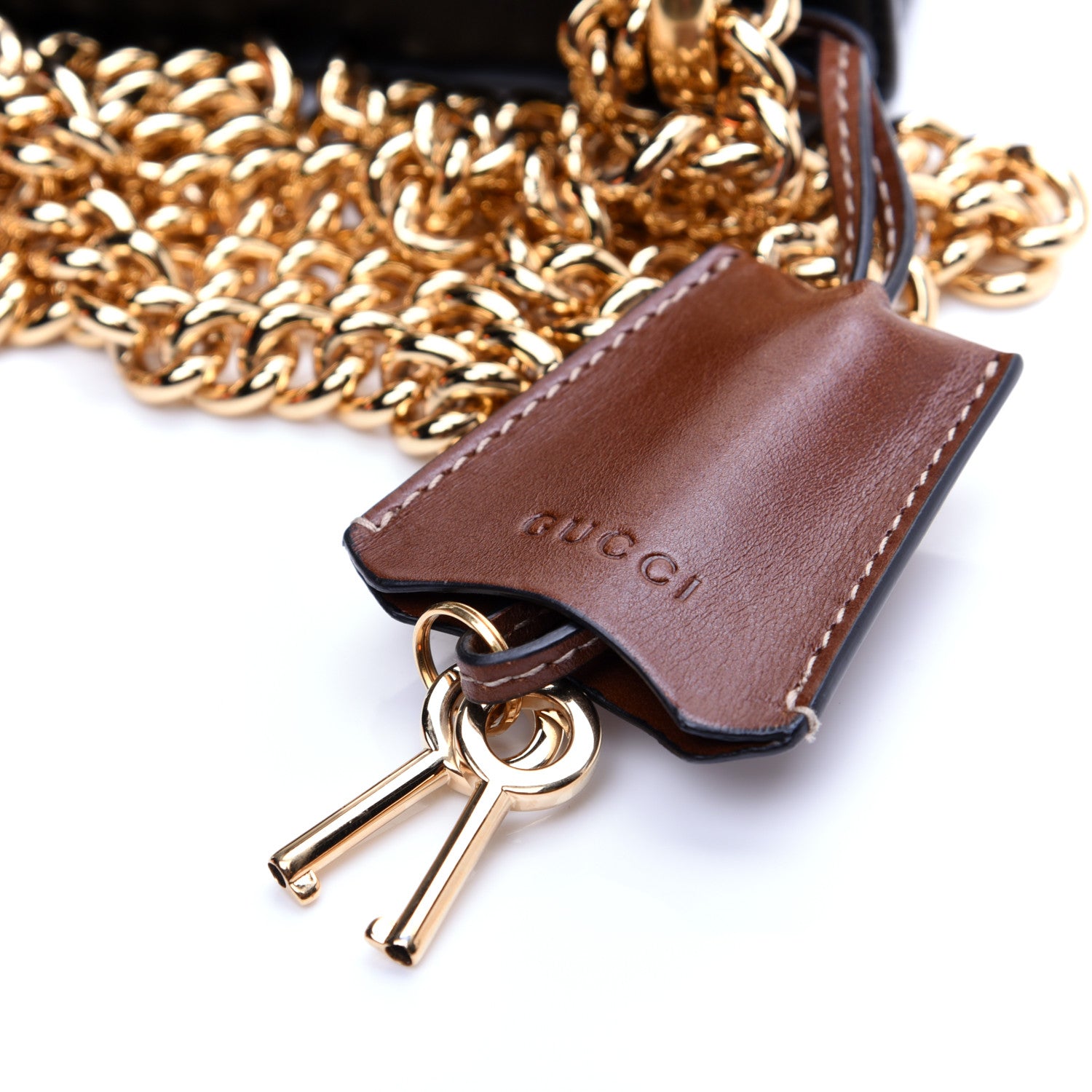 Gucci GG Supreme Monogram Calfskin Small Padlock Shoulder Bag Beige Black Cuir 13 of 13