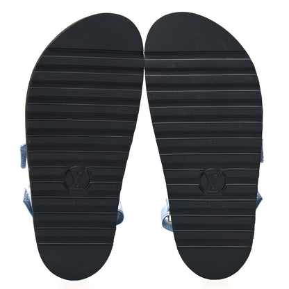 Louis Vuitton Monogram Denim Paseo Flat Comfort Sandals 35 Light Blue 6 of 8