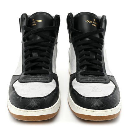 Louis Vuitton Calfskin Monogram Mens Rivoli High Top Sneakers 9.5 Black 2 of 15