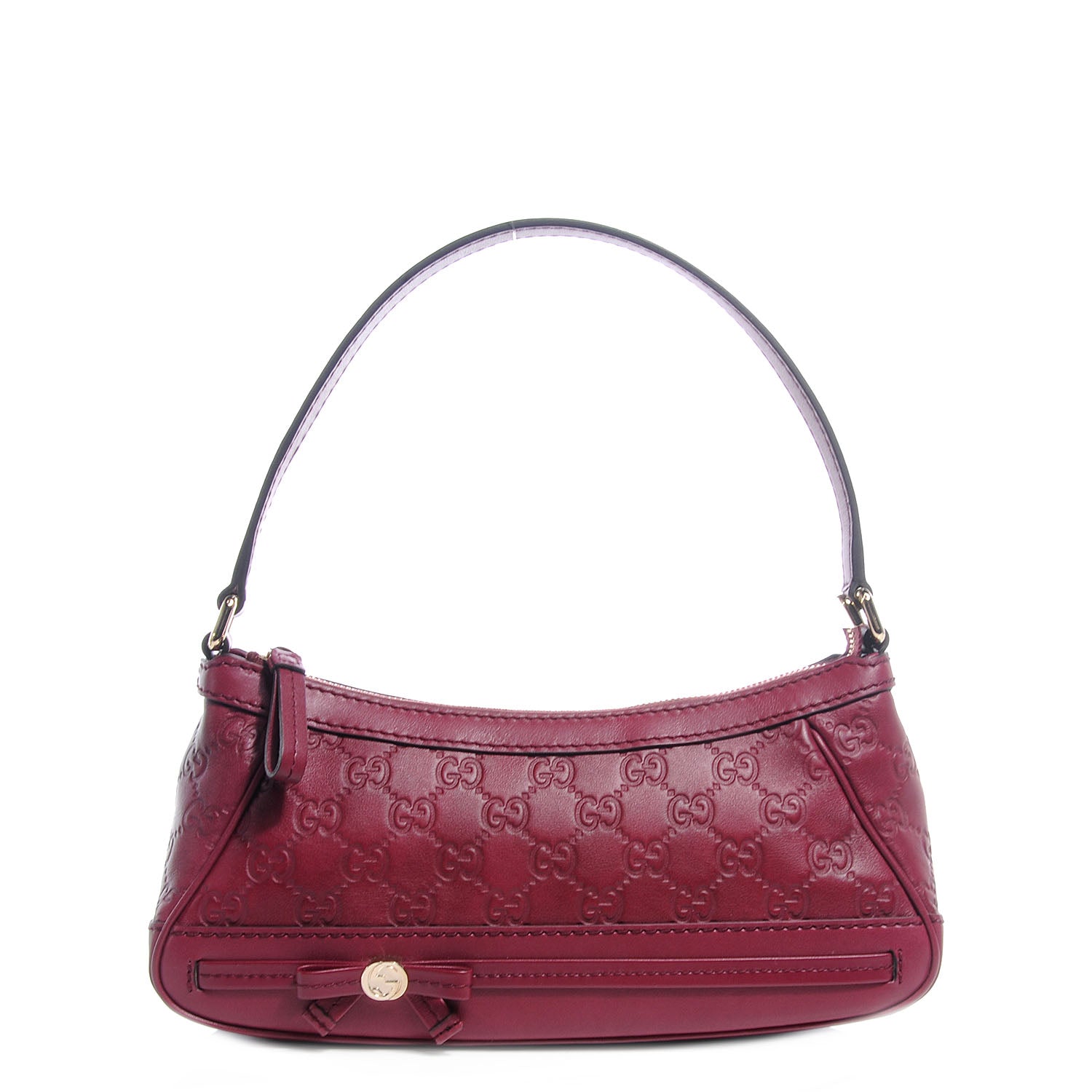Gucci Guccissima Small Mayfair Bow Detail Shoulder Bag Cherry 1 of 8