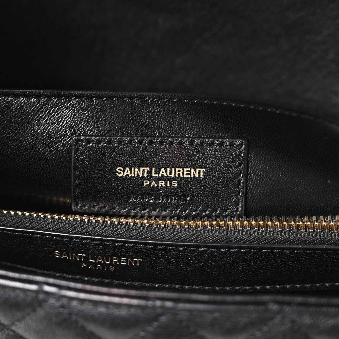 Goatskin Mixed Matelasse Triquilt Large Monogram Satchel Black