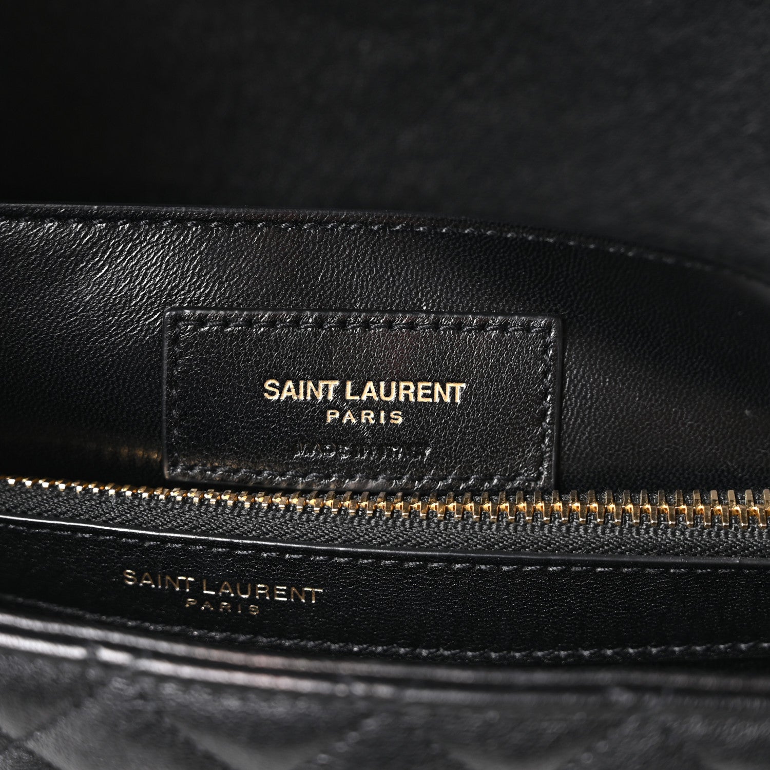 Saint Laurent Goatskin Mixed Matelasse Triquilt Large Monogram Satchel Black 6 of 10