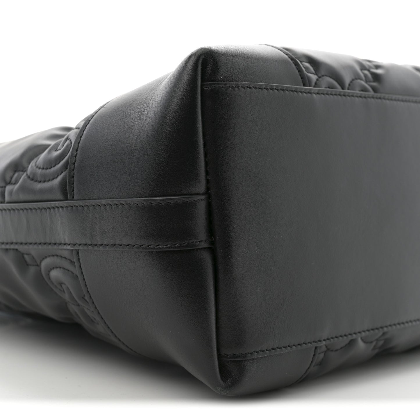 Calfskin GG Matelasse Medium Ophidia Shopping Tote Black