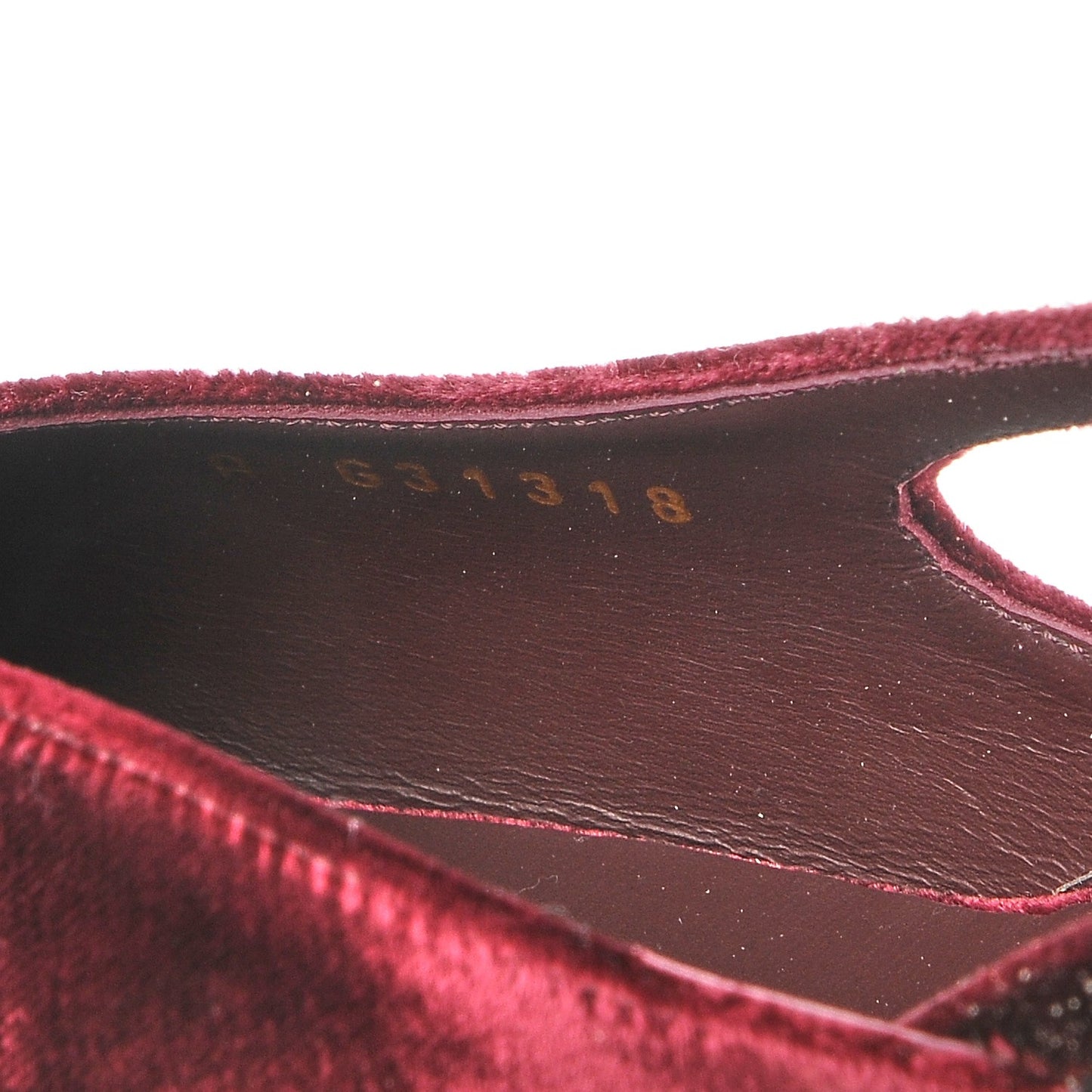 Velvet Grosgrain Cap Toe CC Slingback Pumps 40.5 Burgundy Black