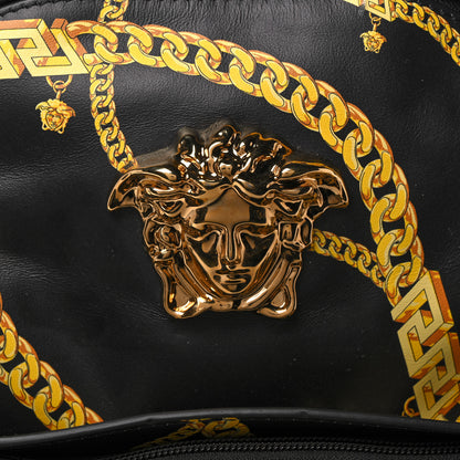 Versace Vinyl Chain Print La Medusa Backpack Black Gold 8 of 12