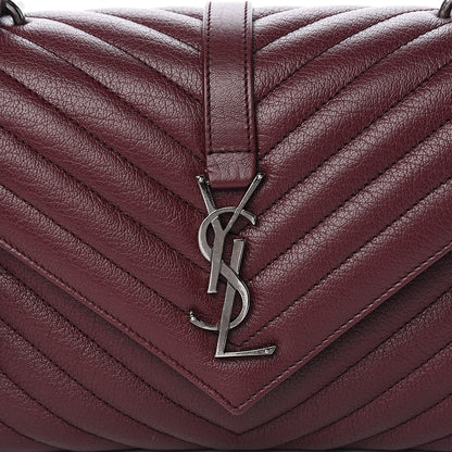 Saint Laurent Sheepskin Matelasse Chevron Medium College Bag Rouge Legion 10 of 10
