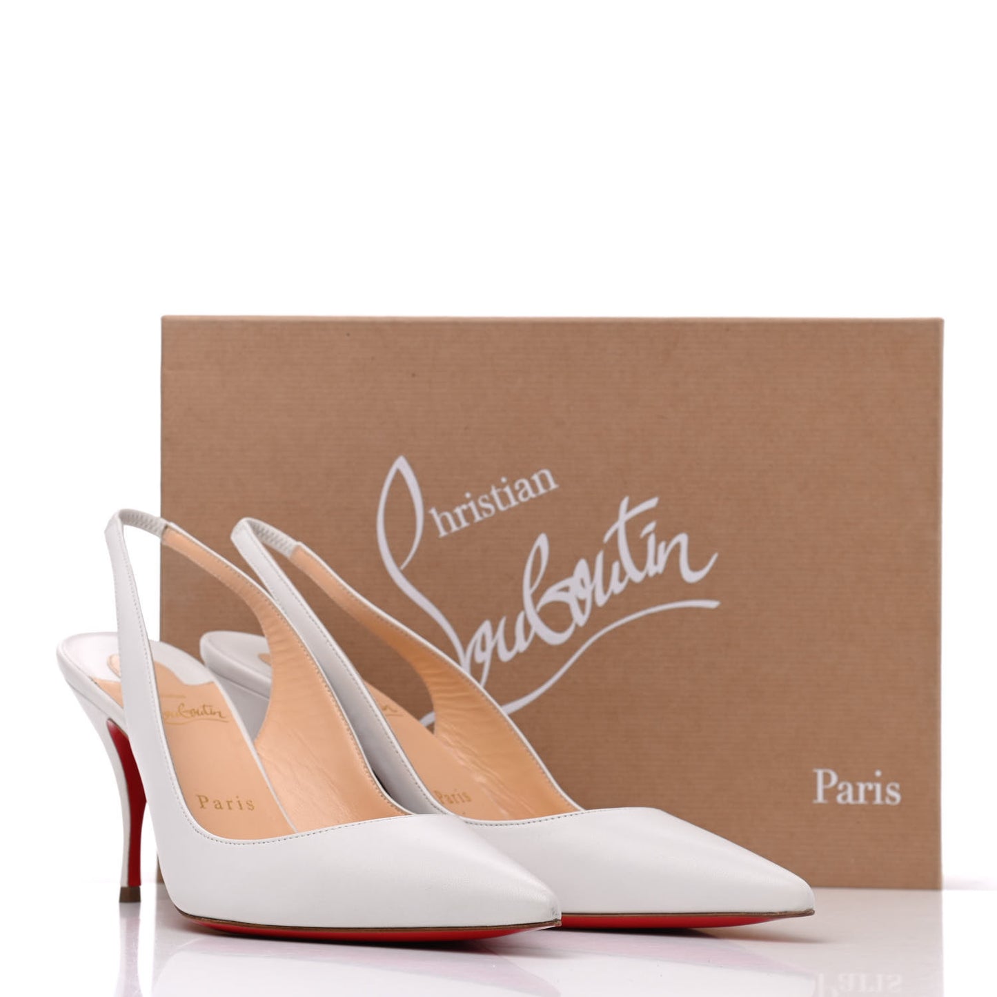Nappa Clare 80 Slingback Pumps 38 White