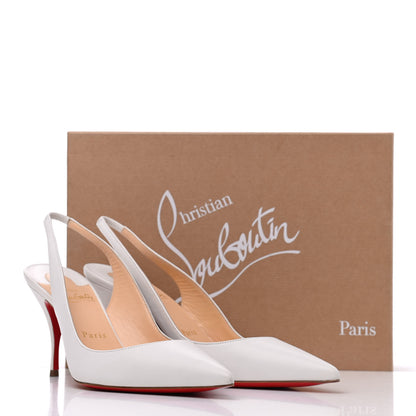 Christian Louboutin Nappa Clare 80 Slingback Pumps 38 White 15 of 15