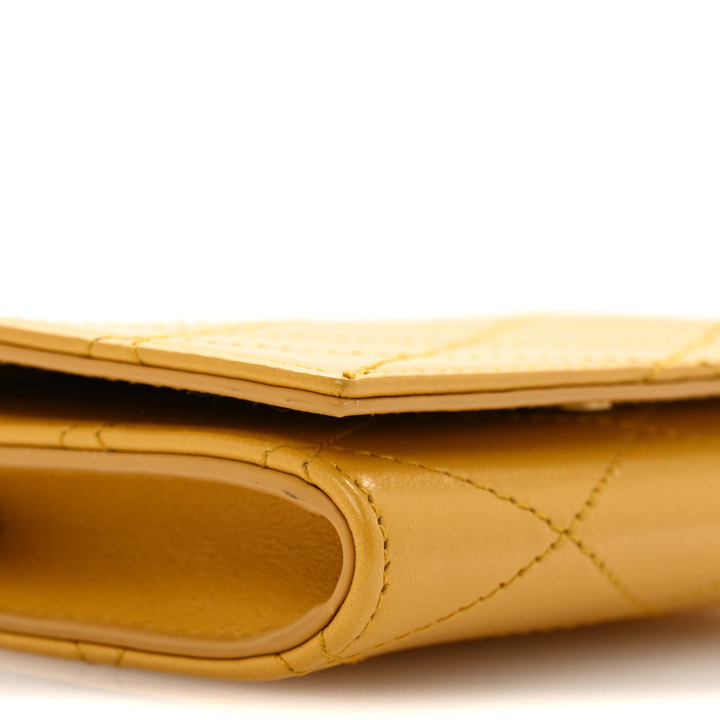 Lambskin Quilted Monogram Baby Crossbody Bag  Saffran