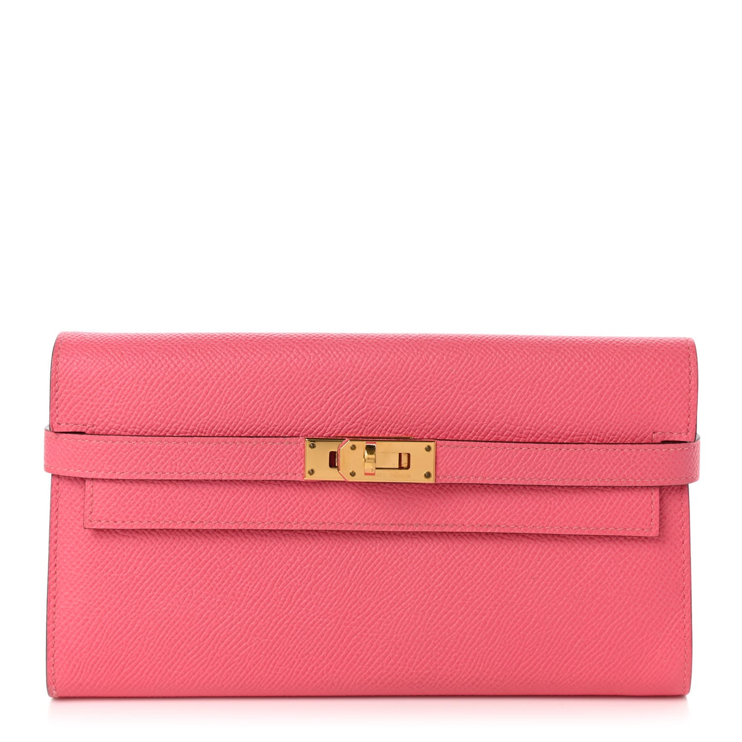 Epsom Kelly Longue Wallet Rose Azalee
